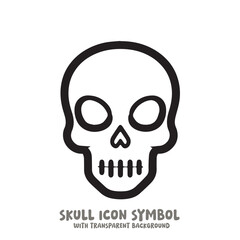 Skull and Bone Icon Symbol Vector Illustration in Black and White