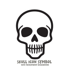 Skull and Bone Icon Symbol Vector Illustration in Black and White