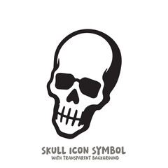 Skull and Bone Icon Symbol Vector Illustration in Black and White