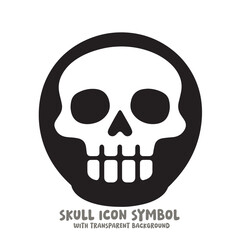 Skull and Bone Icon Symbol Vector Illustration in Black and White