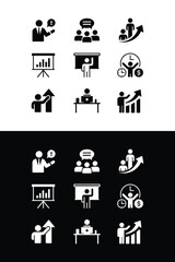 Business representing icons set