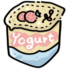 Strawberry Yogurt Cup Cute Cartoon
