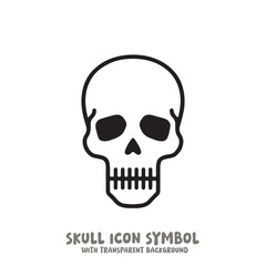 Skull and Bone Icon Symbol Vector Illustration in Black and White