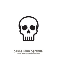 Skull and Bone Icon Symbol Vector Illustration in Black and White