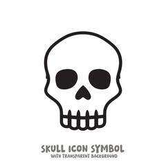 Skull and Bone Icon Symbol Vector Illustration in Black and White