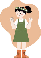 Girl with Flower Crown and Boots