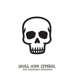 Skull and Bone Icon Symbol Vector Illustration in Black and White