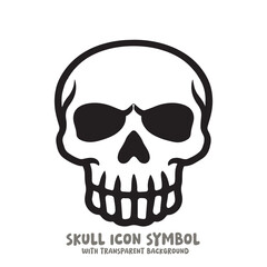 Skull and Bone Icon Symbol Vector Illustration in Black and White