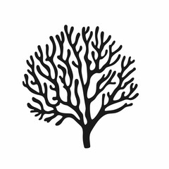 Naklejka premium Elegant minimalist black tree branch vector art illustration silhouette