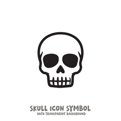 Skull and Bone Icon Symbol Vector Illustration in Black and White