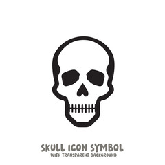 Skull and Bone Icon Symbol Vector Illustration in Black and White