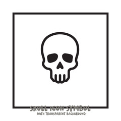 Skull and Bone Icon Symbol Vector Illustration in Black and White