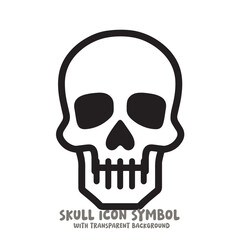 Skull and Bone Icon Symbol Vector Illustration in Black and White