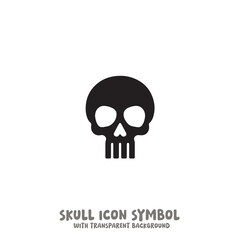 Skull and Bone Icon Symbol Vector Illustration in Black and White