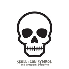 Skull and Bone Icon Symbol Vector Illustration in Black and White