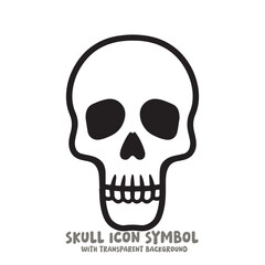Skull and Bone Icon Symbol Vector Illustration in Black and White