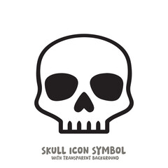 Skull and Bone Icon Symbol Vector Illustration in Black and White