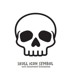 Skull and Bone Icon Symbol Vector Illustration in Black and White