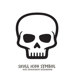 Skull and Bone Icon Symbol Vector Illustration in Black and White