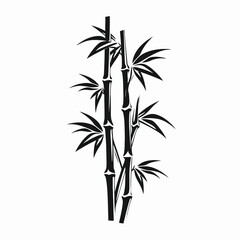 Fototapeta premium Minimalist bamboo stalks artfully rendered into a striking black silhouette