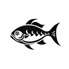 Obraz premium Elegant swimming fish with detailed fins and tail silhouette