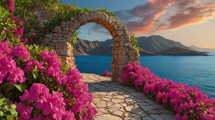 view of the sea and mountains