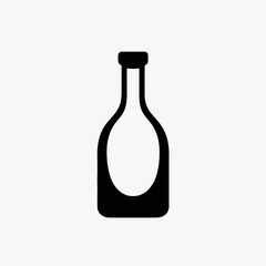 Minimalist dark bottle outline illustration against clean backdrop silhouette