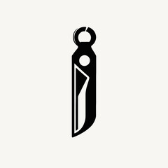 Unique abstract black tool vector illustration on a white background silhouette