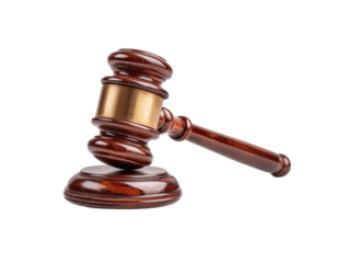 Gavel of justice law auction court legal symbol, Isolated On White Background, Png Transparent