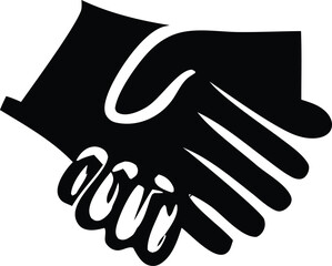 Symbolic handshake image representing partnership business agreement and collaboration between people in a deal