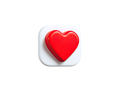 3D rendered heart icon