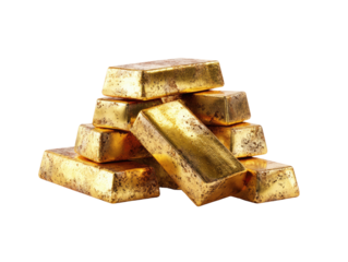 Gold bars stacked high
