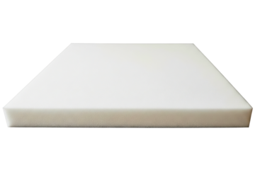 Square block of white orthopedic memory foam for a mattress isolated on a transparent background