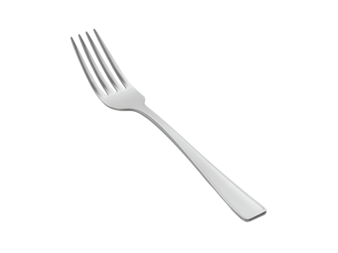 Elegant silver dinner fork isolated on black background, Isolated On White Background, Png Transparent