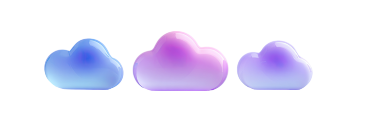 Three pastel gradient clouds