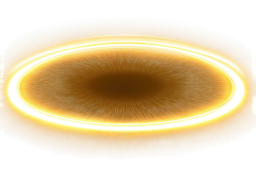 Oval glowing halo, radiating light