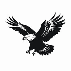 Obraz premium Striking eagle in full flight, majestic and powerful animal silhouette