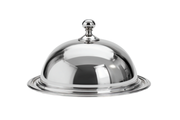 Polished stainless steel serving cloche