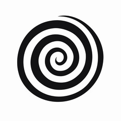Abstract black and white hypnotic swirl illusion vector graphic design silhouette