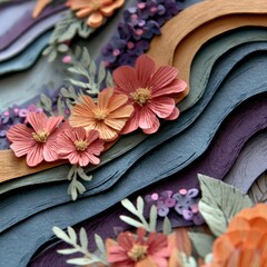Detailed layered paper art