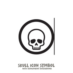Skull and Bone Icon Symbol Vector Illustration in Black and White