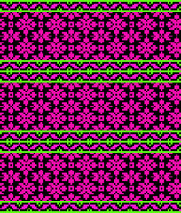 Fabric pixel abstract geometric pattern Thai pixel style design for clothing, fabric, background, wallpaper, wrapping, batik. Knitwear, Embroidery style. Aztec geometric art ornament print.