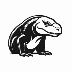 Fototapeta premium Striking Komodo dragon art powerfully showcasing a reptile design, a detailed silhouette.