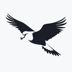 Fototapeta premium Soaring swallow-tailed kite catching the wind in beautiful minimalistic bird silhouette