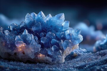 Close-up of vibrant blue crystals