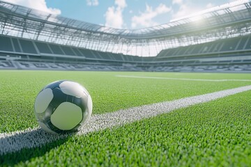 soccer ball on the stadium