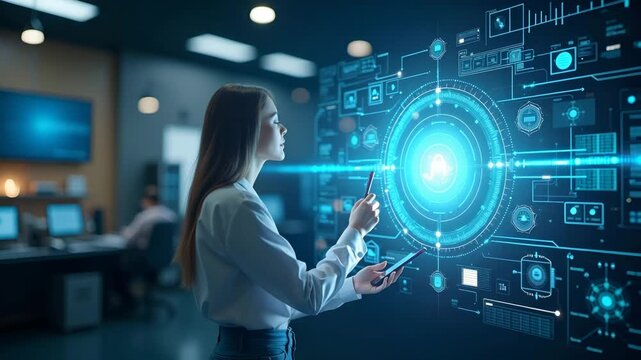 Sophisticated Digital Imagery of Evolving Workplace Environments with Advanced Automation and Innovative Tools for Future Employment Dynamics in Photo Stock Concept
