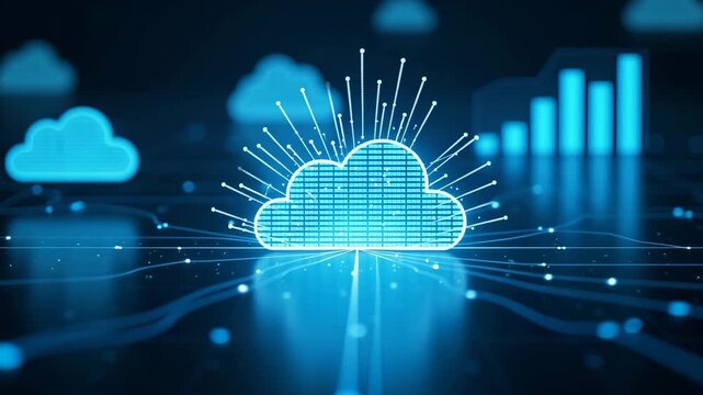 Image depicting advanced cloud infrastructure management with state of the art monitoring systems and optimized digital tools ensuring high availability and secure IT operations in  Photo Stock  Conce