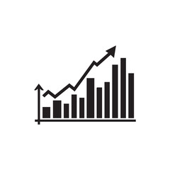 Grafico economia silhouette black and white vector icon