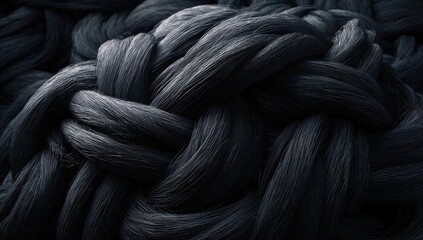 Close-up of dark braided fabric